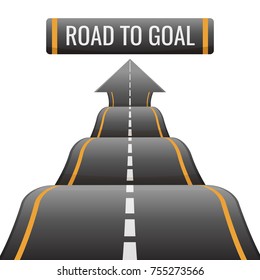 Road to goal abstract way to success, achievement new opportunities