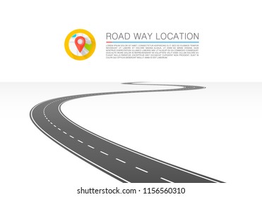 The road goes into the horizon. Vector illustration