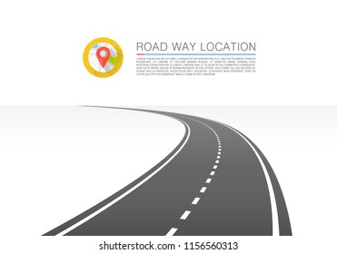 The road goes into the horizon. Vector illustration
