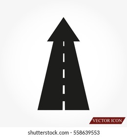 Road going up as an arrow symbol