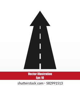 Road going up as an arrow symbol