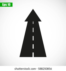 Road going up as an arrow symbol