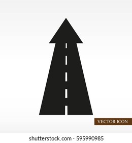Road going up as an arrow symbol