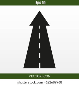 Road going up as an arrow symbol