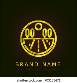Road golden metallic logo