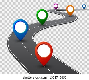 Road with GPS navigation. Car road, street, highway roadmap infographics – vector