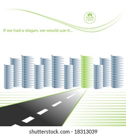 Road to green business city - vector
