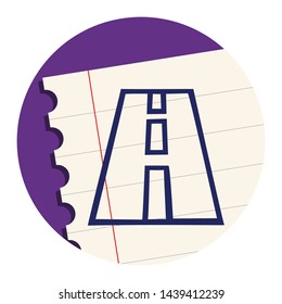 Road. Hand Drawn Icon on a Notebook Sheet