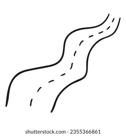 Road. Hand drawn vector illustration