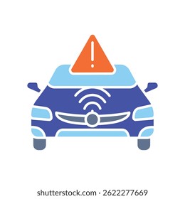 Farb-Flachsymbol für die Erkennung von Gefahren im Straßenverkehr für digitale und gedruckte Projekte.  Minimal saubere Symbole für Apps und Websites. Moderne einfache Symbole für UI UX und Branding