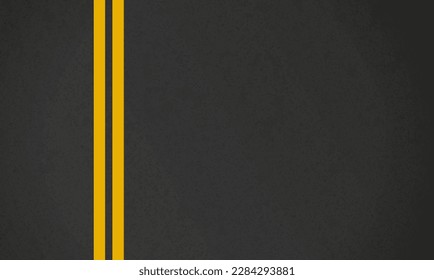 Road highway background asphalt texture surface. Road ground concrete asphalt texture yellow line realistic