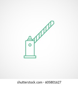 Road Highway Barrier Open Up Green Line Icon On White Background