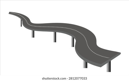 Road highway bridge vector, illustration.  