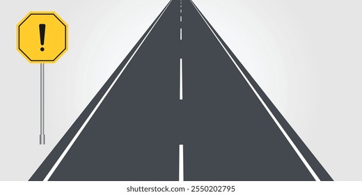 Road highway caution warning mark sign vector