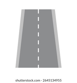 Road or highway design vector illustration. Straight road on white background.