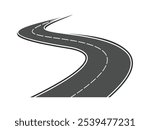 road or highway design vector on transparent background