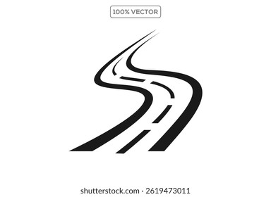 Vector de diseño de carretera o carretera sobre fondo transparente. Ilustración vectorial
