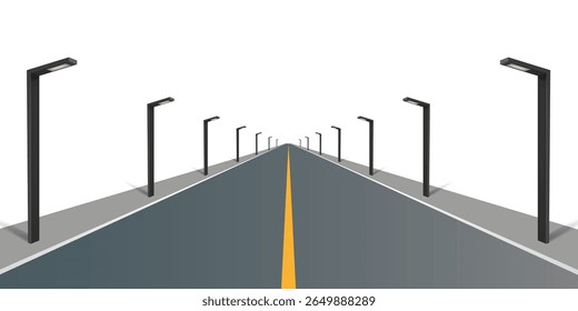 road or highway design vector on transparent background.

