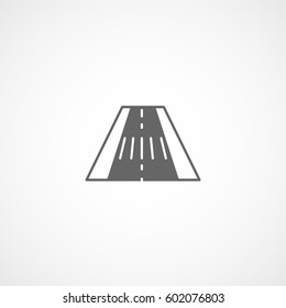 Road Highway Flat Icon On White Background
