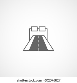 Road Highway Flat Icon On White Background