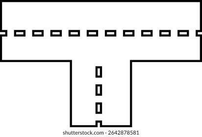 Road and highway in perspective icon. Road path with different bends. The road connects the cities road pieces in graphic style. Vector illustration isolated on transparent background