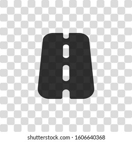 Road or highway, simple icon. Black symbol on transparency grid