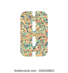 Road or highway, simple icon. Colored mosaic with polygons