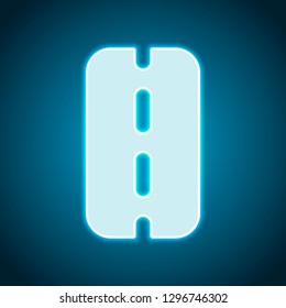 Road or highway, simple icon. Neon style. Light decoration icon. Bright electric symbol