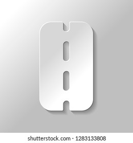 Road or highway, simple icon. Paper style with shadow on gray background