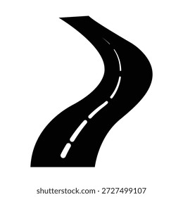 Road and Highway Vector Icon Set – Straight, Curved, and Winding Roads in Silhouette, Outline, and Isometric Styles for Travel, Transportation, and Navigation Design