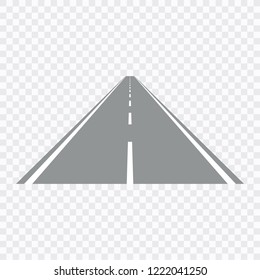 Road or highway. Vector illustration. On white background.