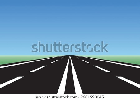 Road and highway.Straight asphalt road going to the distance.vector illustration