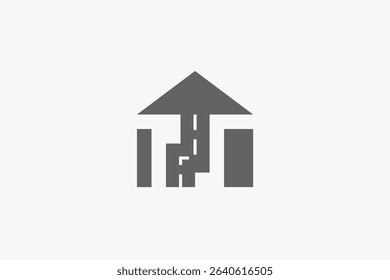road and home unique logo