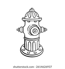 Road hydrant line illustration hand drawn