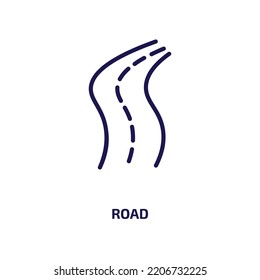 road icon from artificial intellegence and future technology collection. Thin linear road, traffic, travel outline icon isolated on white background. Line vector road sign, symbol for web and mobile