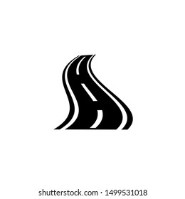 Road icon. black vector Road  sign 