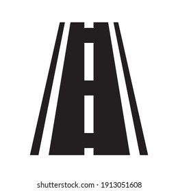 Road icon. black vector Road sign on white background