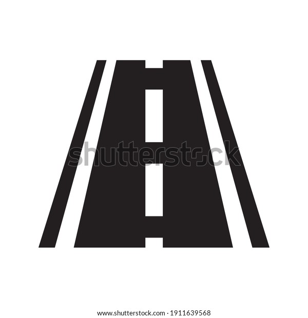 Road\
icon. black vector Road sign on white\
background