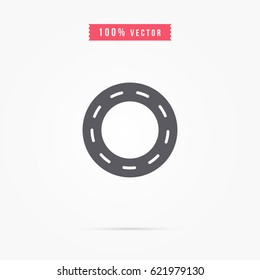 road icon. car way