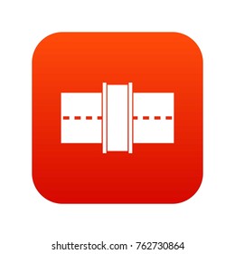 Road icon digital red for any design isolated on white vector illustration