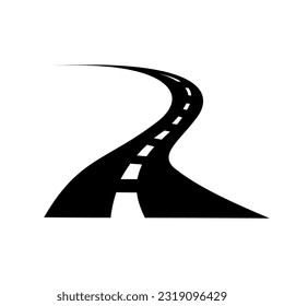 Road icon flat. Vector image