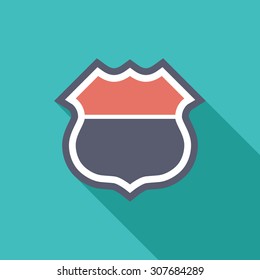 Road icon. Flat vector related icon with long shadow for web and mobile applications. It can be used as - logo, pictogram, icon, infographic element. Vector Illustration.