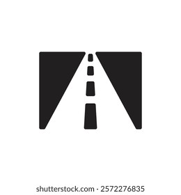 Road icon Flat vector set outline