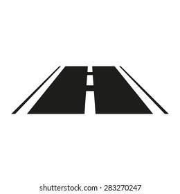 The Road Icon. Highway Symbol. Flat Vector Illustration