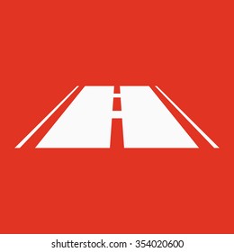The road icon. Highway symbol. Flat Vector illustration