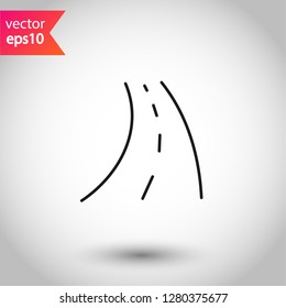 Road icon. Highway vector sign. Eps 10 flat symbol