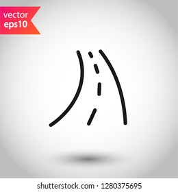 Road icon. Highway vector sign. Eps 10 flat symbol