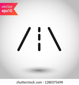 Road icon. Highway vector sign. Eps 10 flat symbol