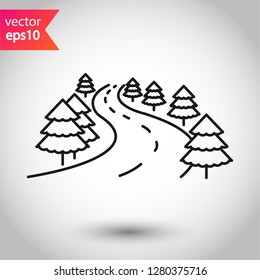 Road icon. Highway vector sign. Eps 10 flat symbol