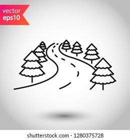 Road icon. Highway vector sign. Eps 10 flat symbol